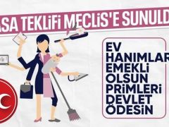 Ev hanımlarına emeklilik teklifi TBMM’de
