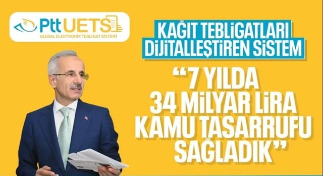 Abdulkadir Uraloğlu: UETS ile 365 milyon elektronik tebligat gönderildi