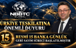 TÜRKİYE TEŞKİLATINA ÖNEMLİ DUYURU RESMÎ 15 BANKA GÜNLÜK GERİ SAYIM SÜRECİ BAŞLATILMIŞTIR